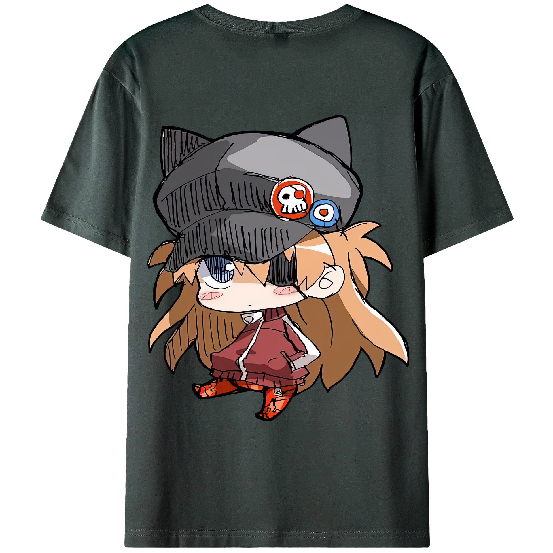 （画像用） EVA 新世紀エヴァンゲリオン 綿100％ メンズ半袖Tシャツ（バックプリント） 通気性